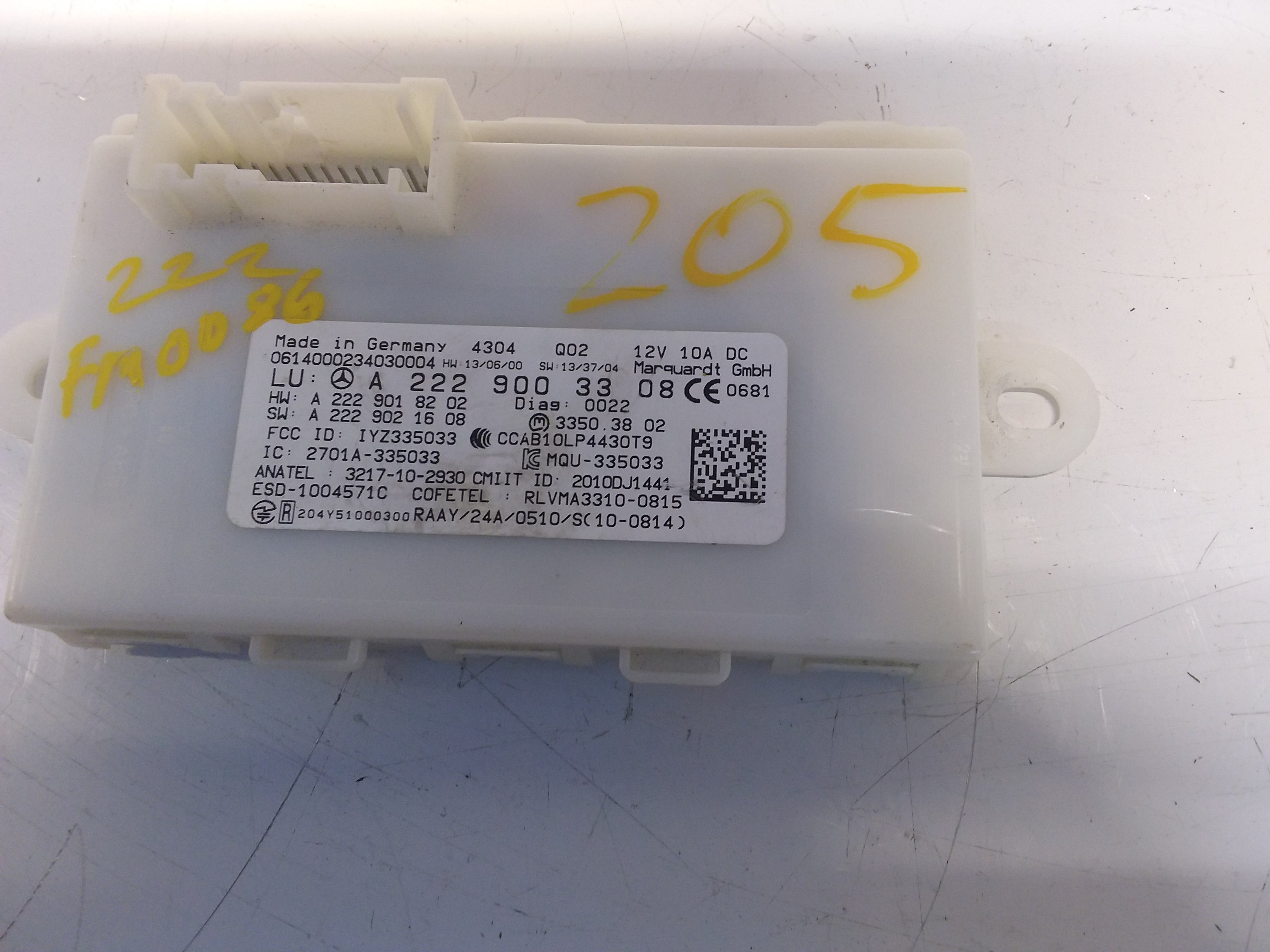 MERCEDES S-CLASS KEYLESS GO MODULE W222 A2229003308 FM0086