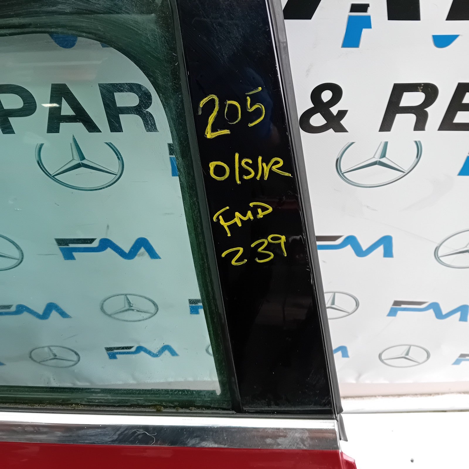MERCEDES BENZ C-CLASS W205 SALOON DRIVER REAR DOOR OSR RED 2014 ON  FMD239