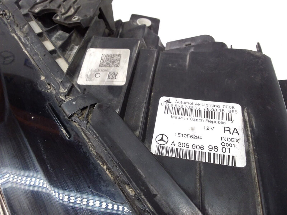 2015 MERCEDES C-CLASS W205 O/S HEADLIGHT  A2059069801 FMH57 LED INTELLIGENT 
