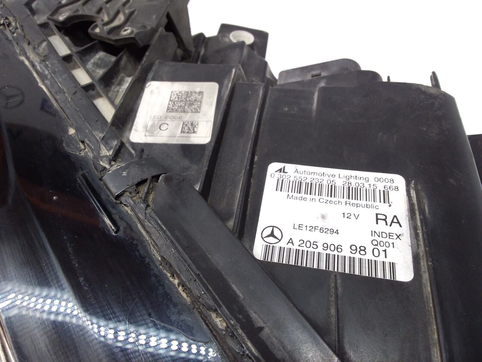 2015 MERCEDES C-CLASS W205 O/S HEADLIGHT  A2059069801 FMH57 LED INTELLIGENT 
