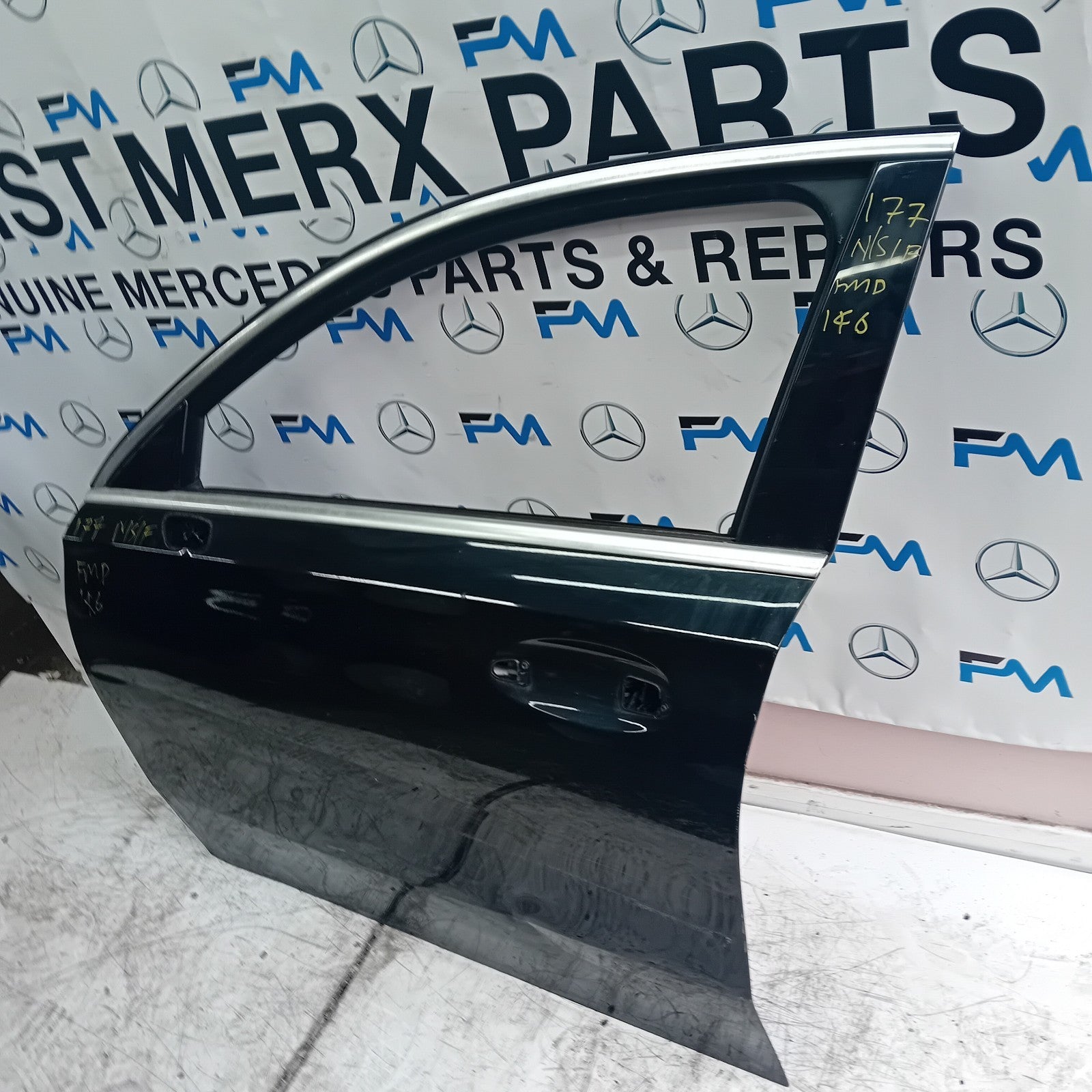 MERCEDES BENZ A-CLASS W177 PASSENGER SIDE FRONT DOOR N/S/F BLACK  FMD146
