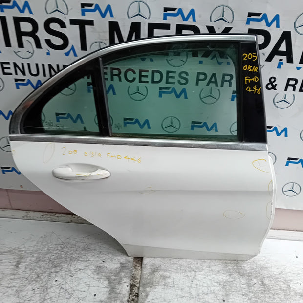 MERCEDES C-CLASS W205 DRIVER REAR DOOR OSR WHITE 2014 ON COMPLETE FMD446
