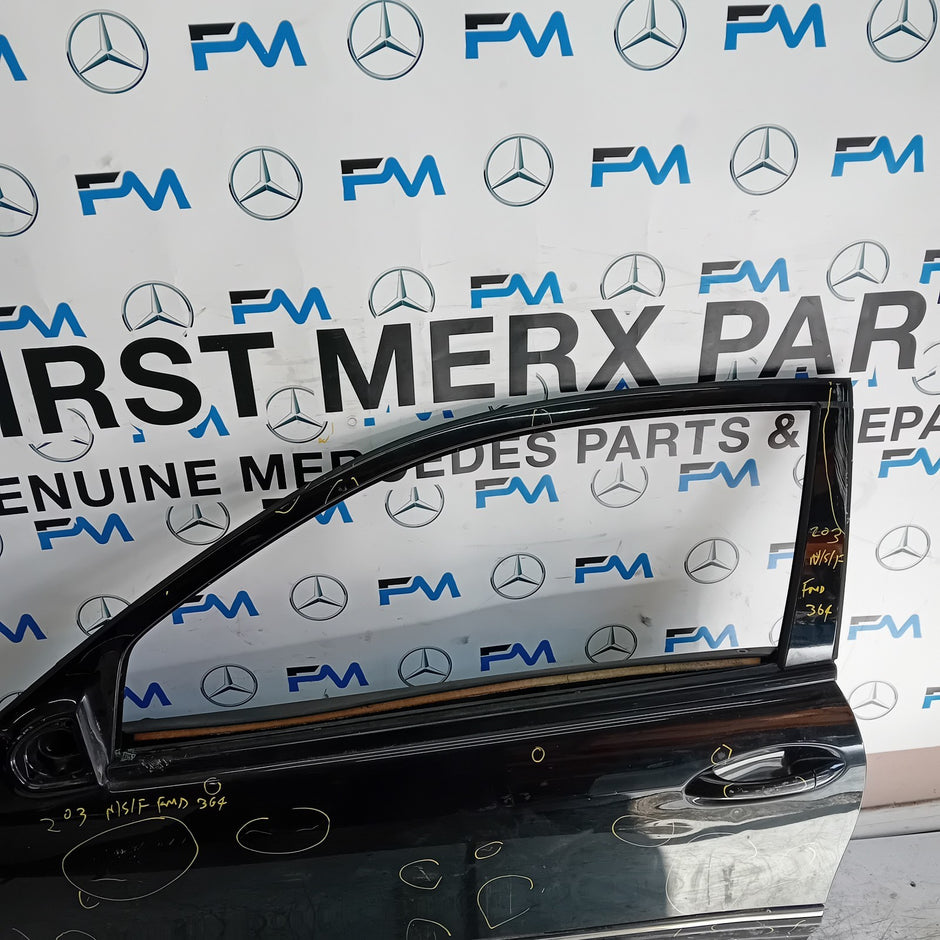 MERCEDES C-CLASS W203 SLN PASSENGER FRONT DOOR NSF 2001-14 BLACK COMPLETE FMD364