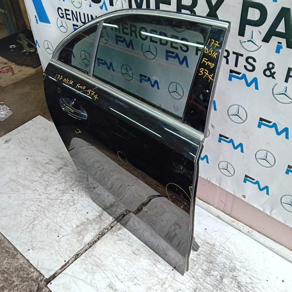 MERCEDES A-CLASS W177 DRIVER REAR DOOR OSR BLACK 2018 ON COMPLETE FMD374