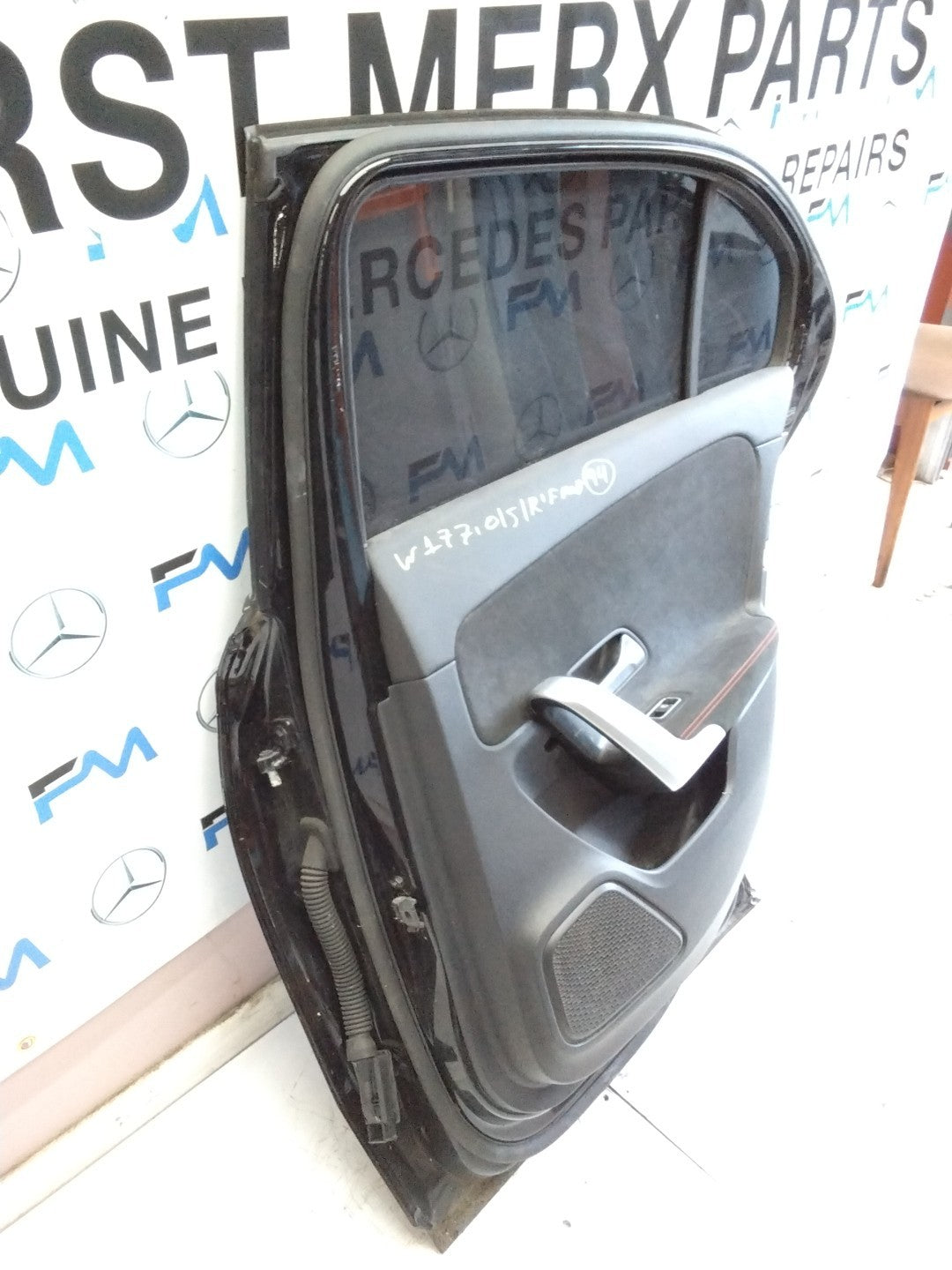 MERCEDES BENZ  A-CLASS W177 DRIVER SIDE REAR DOOR O/S/R COMPLETE BLACK FMD94