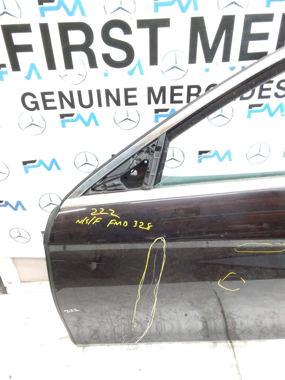 MERCEDES S-CLASS W222 SLN PASSENGER FRONT DOOR NSF BLACK 2014 ON COMPLETE FMD328