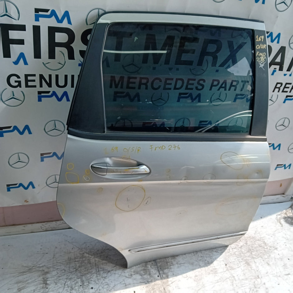 MERCEDES A-CLASS W169 DRIVER REAR DOOR OSR 2004-12 SILVER COMPLETE FMD276