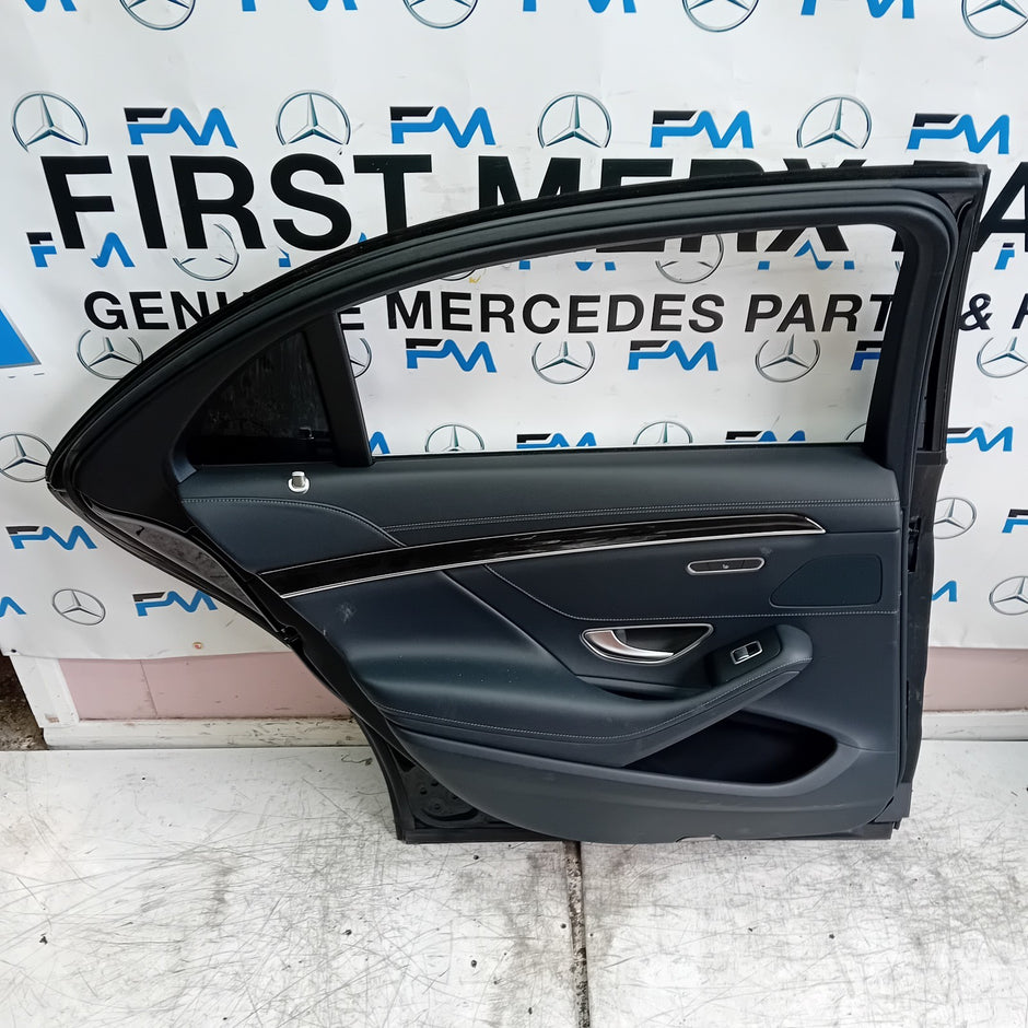 MERCEDES S-CLASS W222 SLN PASSENGER REAR DOOR NSR BLACK 2014 ON COMPLETE FMD295