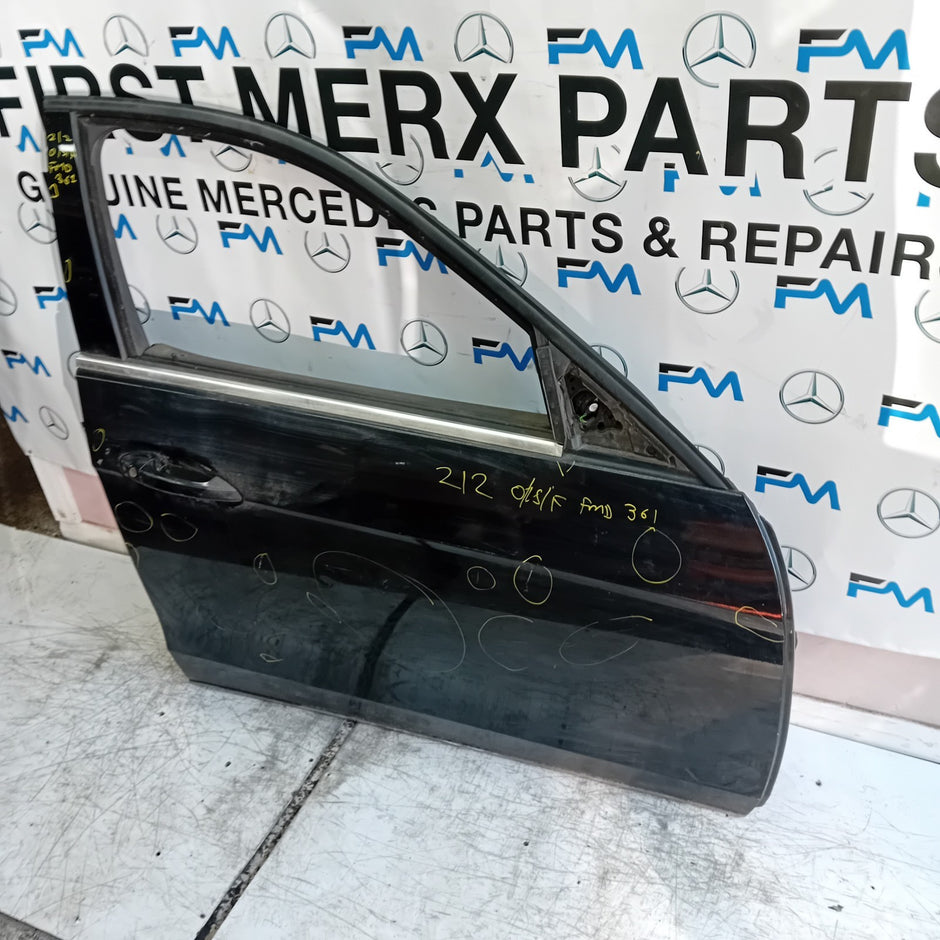 MERCEDES E-CLASS W212 SLN DRIVER FRONT DOOR OSF 2009-16 BLACK COMPLETE FMD361
