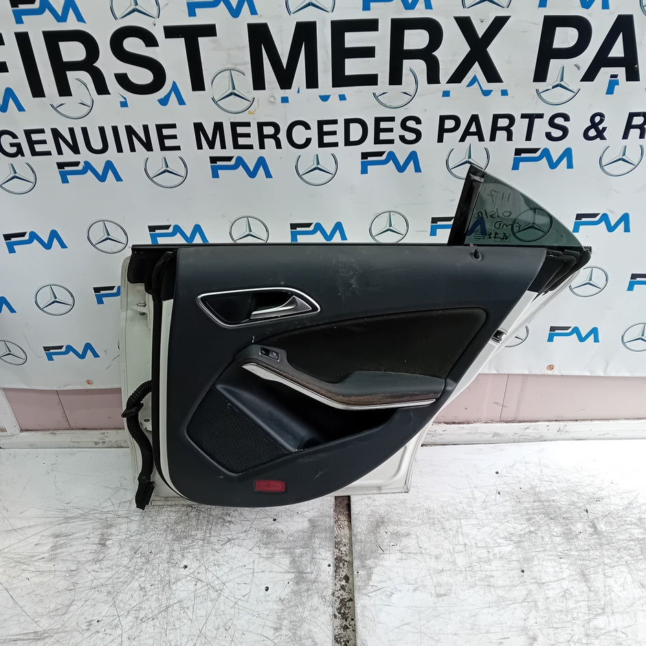 MERCEDES BENZ CLA W117 DRIVER REAR DOOR OSR 2013-19 WHITE COMPLETE FMD411