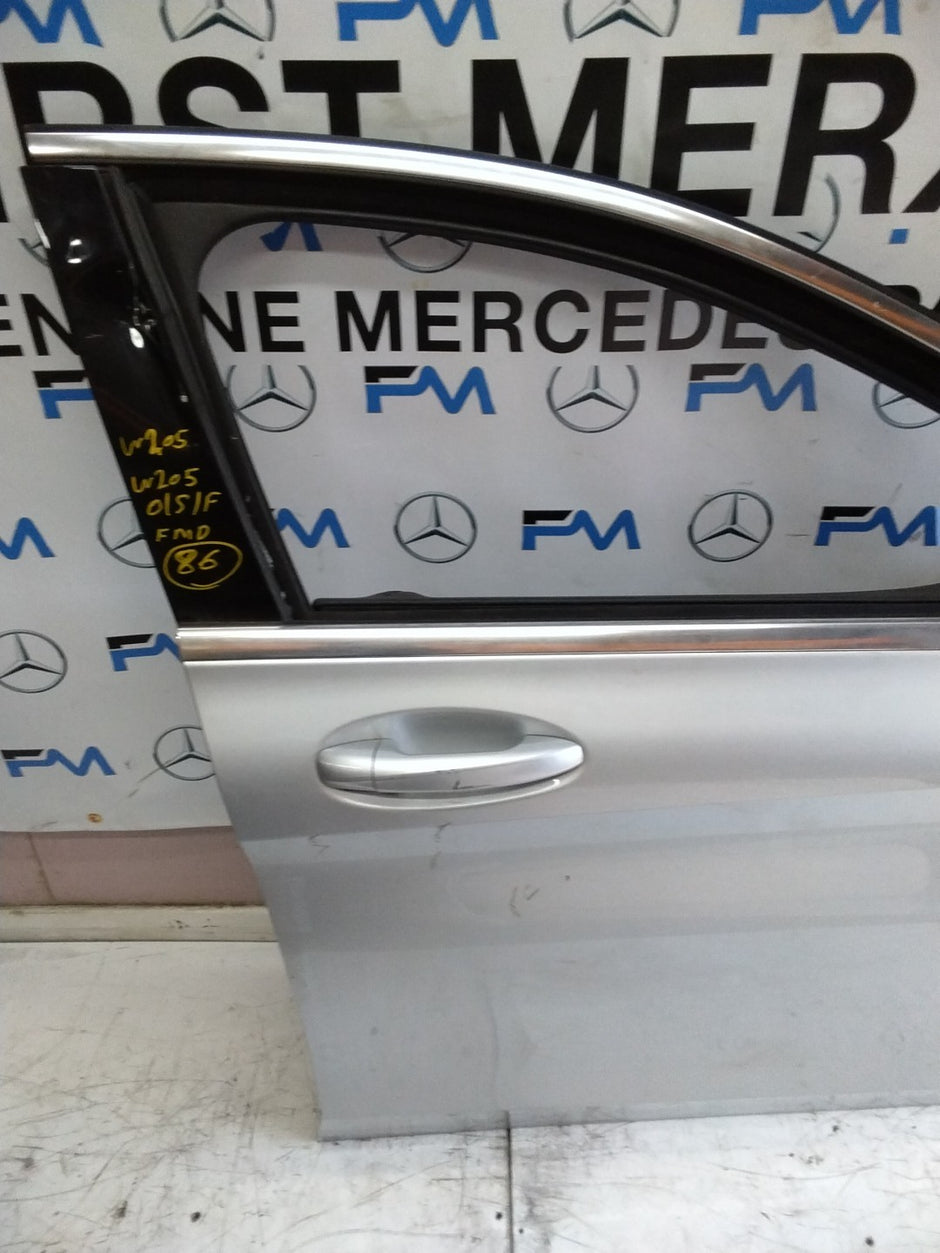 MERCEDES BENZ C-CLASS W205 DRIVER SIDE FRONT DOOR O/S/F  SILVER FMD86