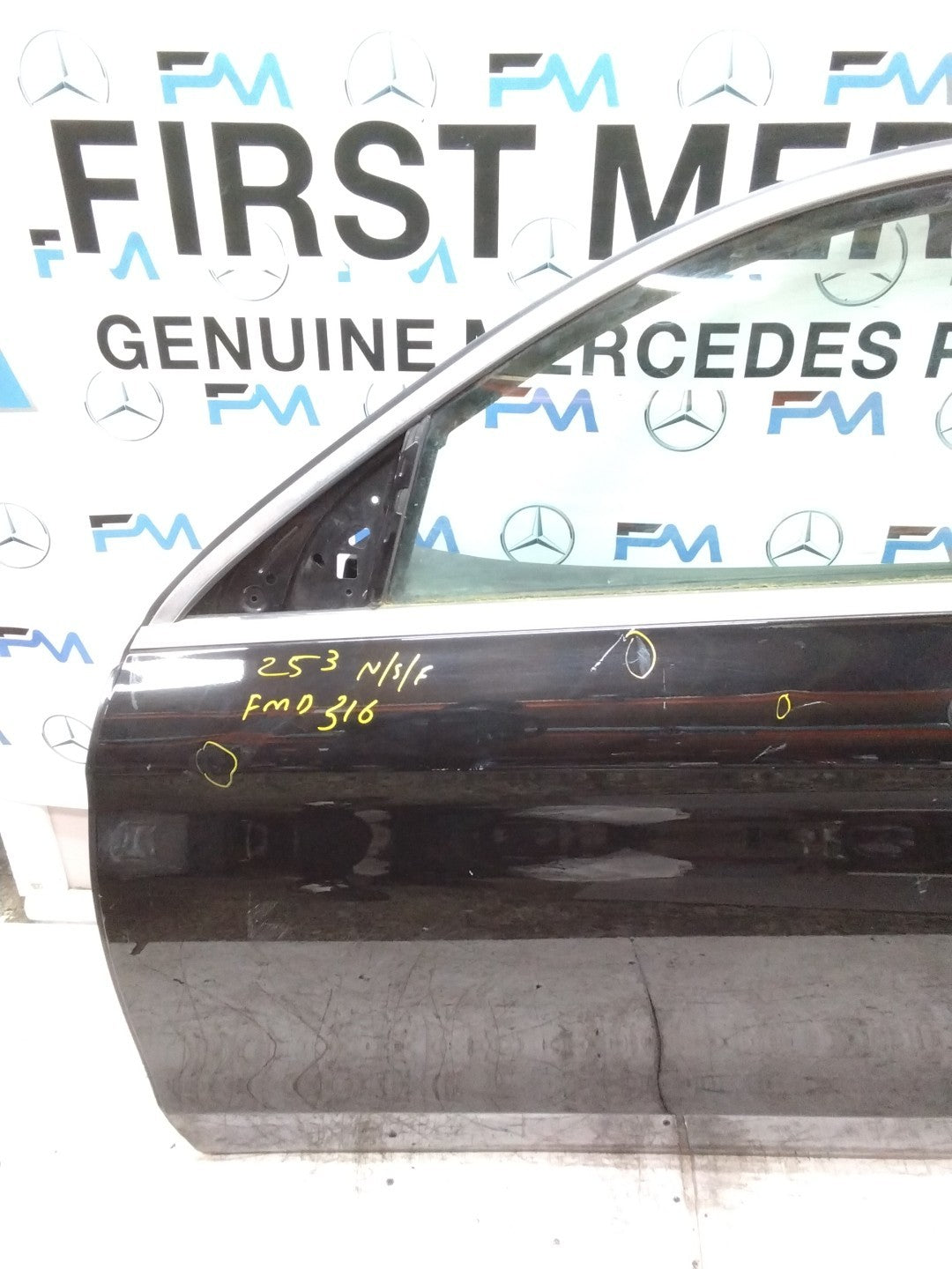 MERCEDES BENZ GLC X253 PASSENGER FRONT DOOR NSF BLACK 2016 ON COMPLETE FMD316