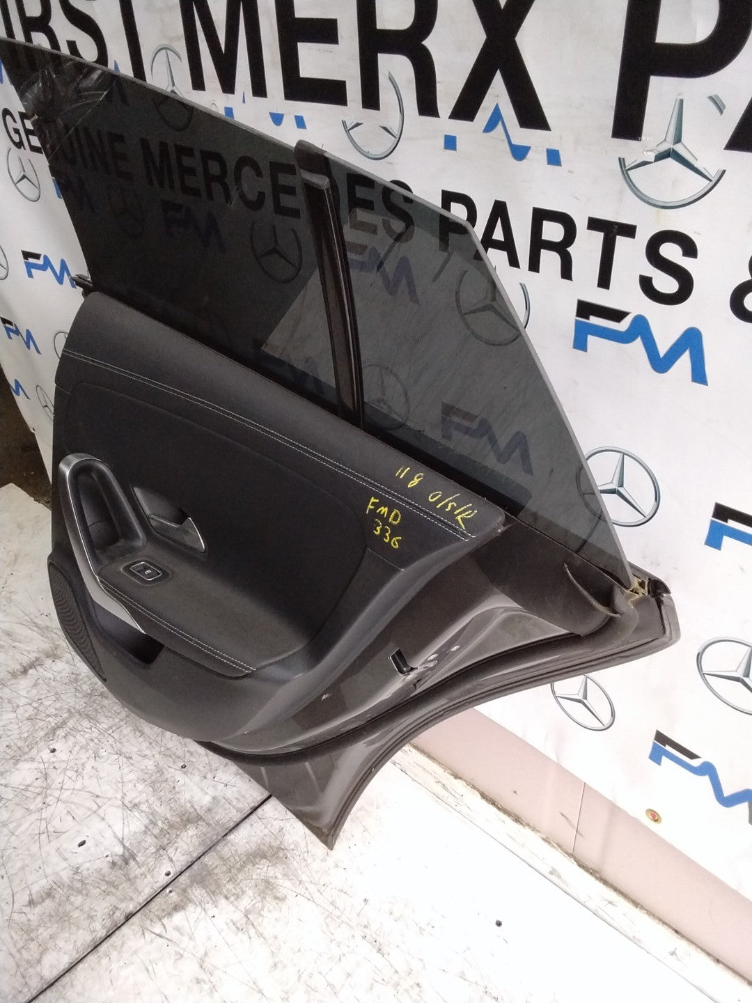 MERCEDES CLA W118 DRIVER REAR DOOR OSR GREY 2019 ON COMPLETE FMD336