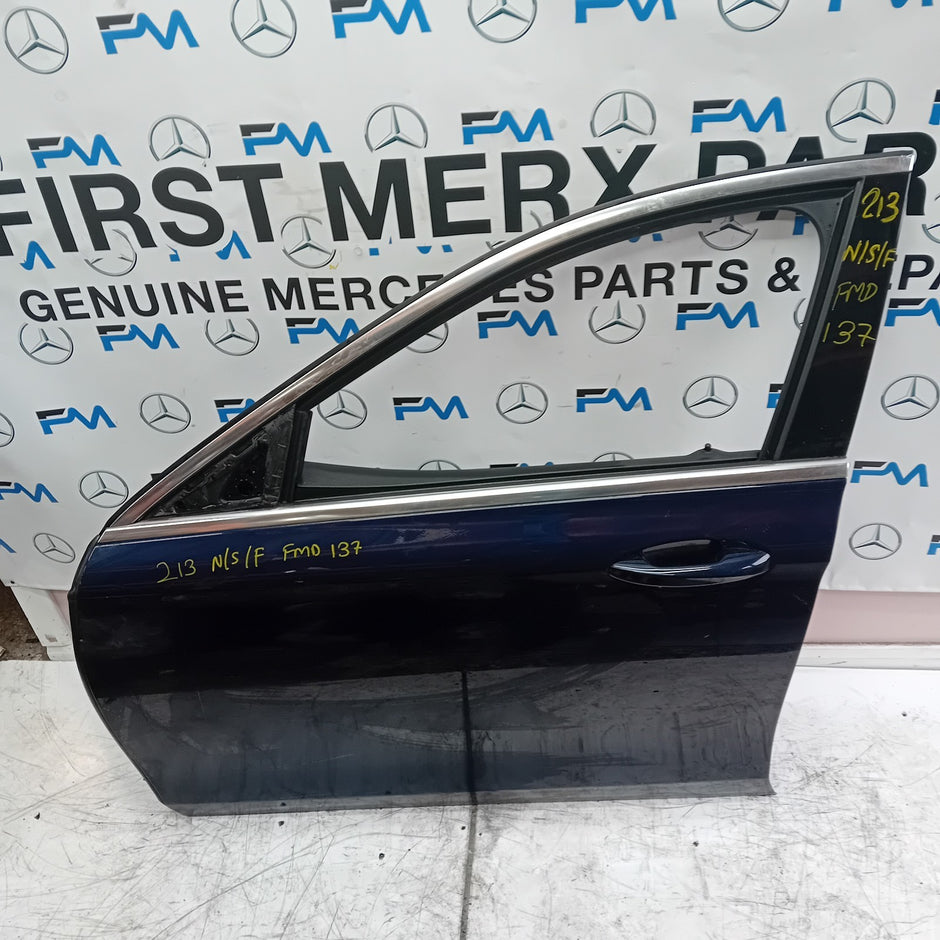 MERCEDES E-CLASS W213 PASSENGER SIDE FRONT DOOR N/S/F BLUE COMPLETE FMD137