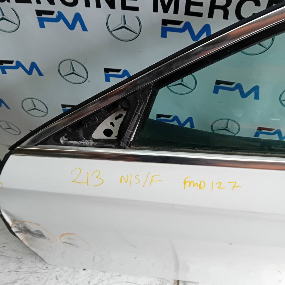 MERCEDES BENZ E-CLASS W213 PASSENGER SIDE FRONT DOOR N/S/F WHITE FMD127