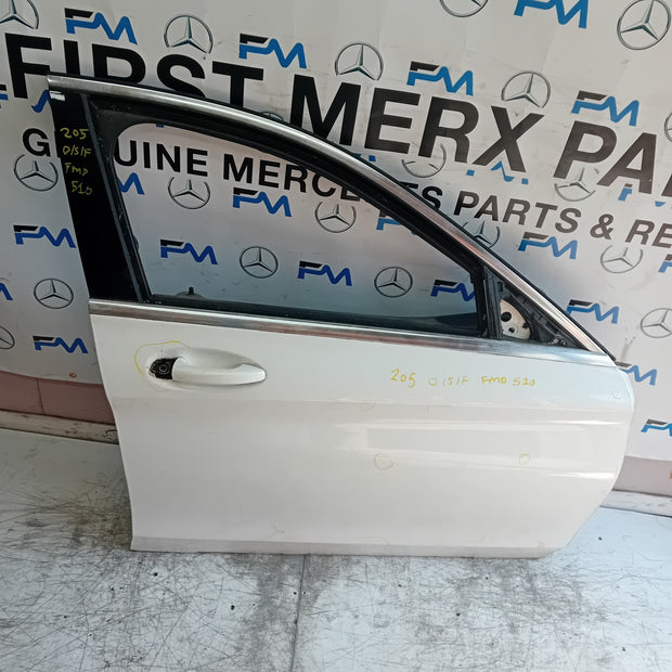 MERCEDES C-CLASS W205 DRIVER FRONT DOOR OSF 2014 WHITE COMPLETE  FMD510