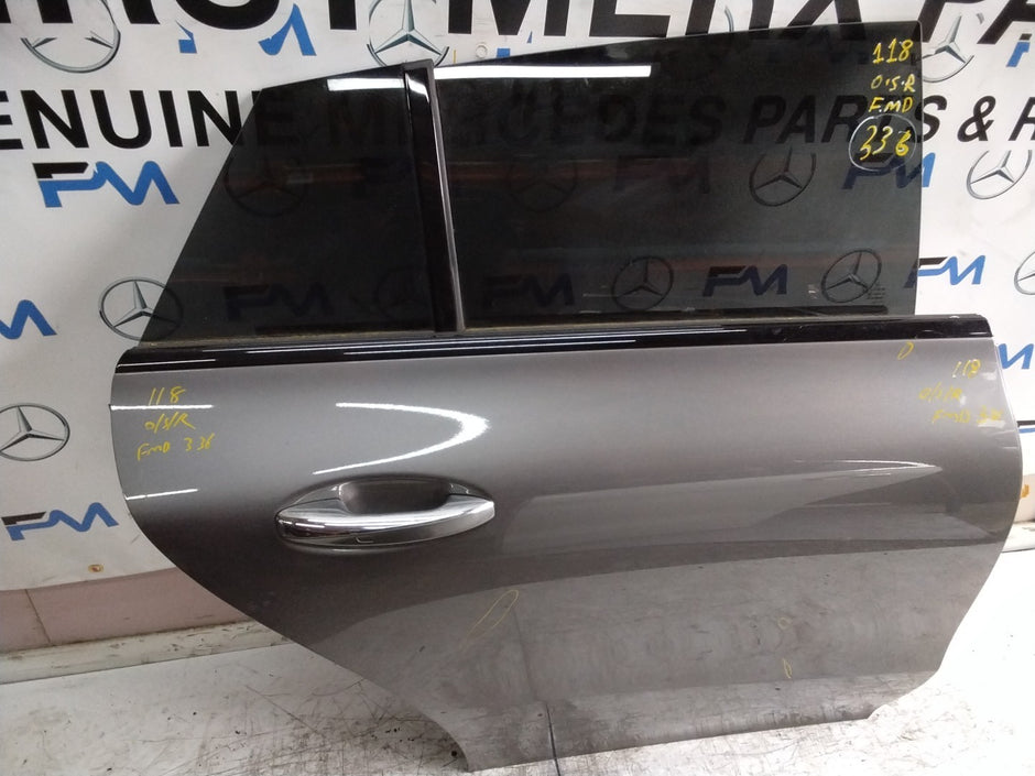 MERCEDES CLA W118 DRIVER REAR DOOR OSR GREY 2019 ON COMPLETE FMD336