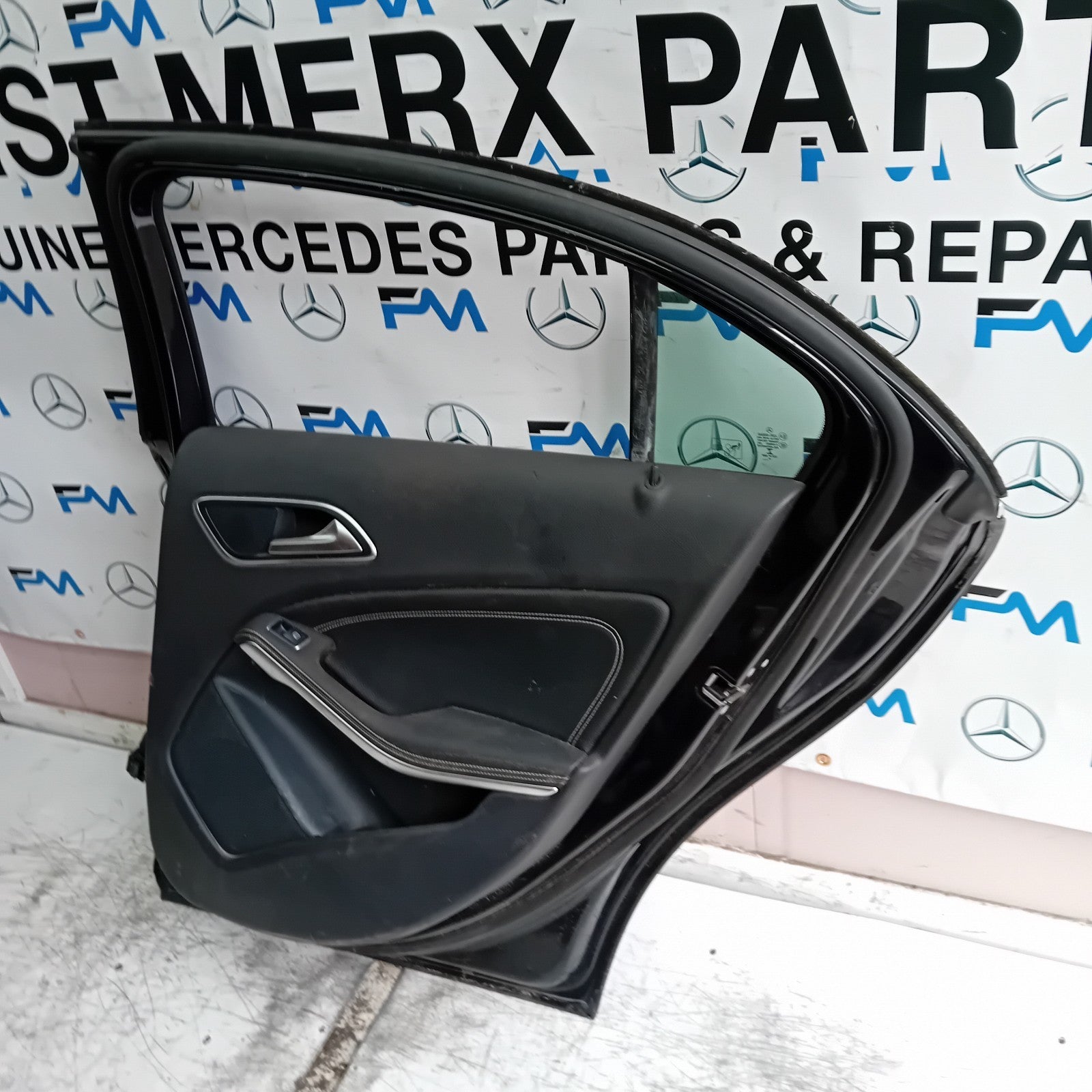 MERCEDES A-CLASS W176 DRIVER REAR DOOR OSR BLACK 2012-2018 COMPLETE FMD444