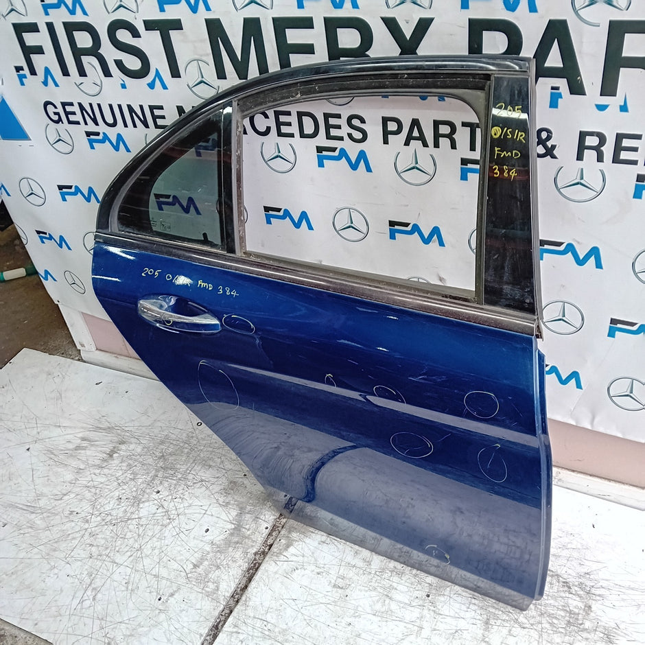 MERCEDES C-CLASS W205 DRIVER REAR DOOR NSR 2014 ON BLUE COMPLETE FMD384