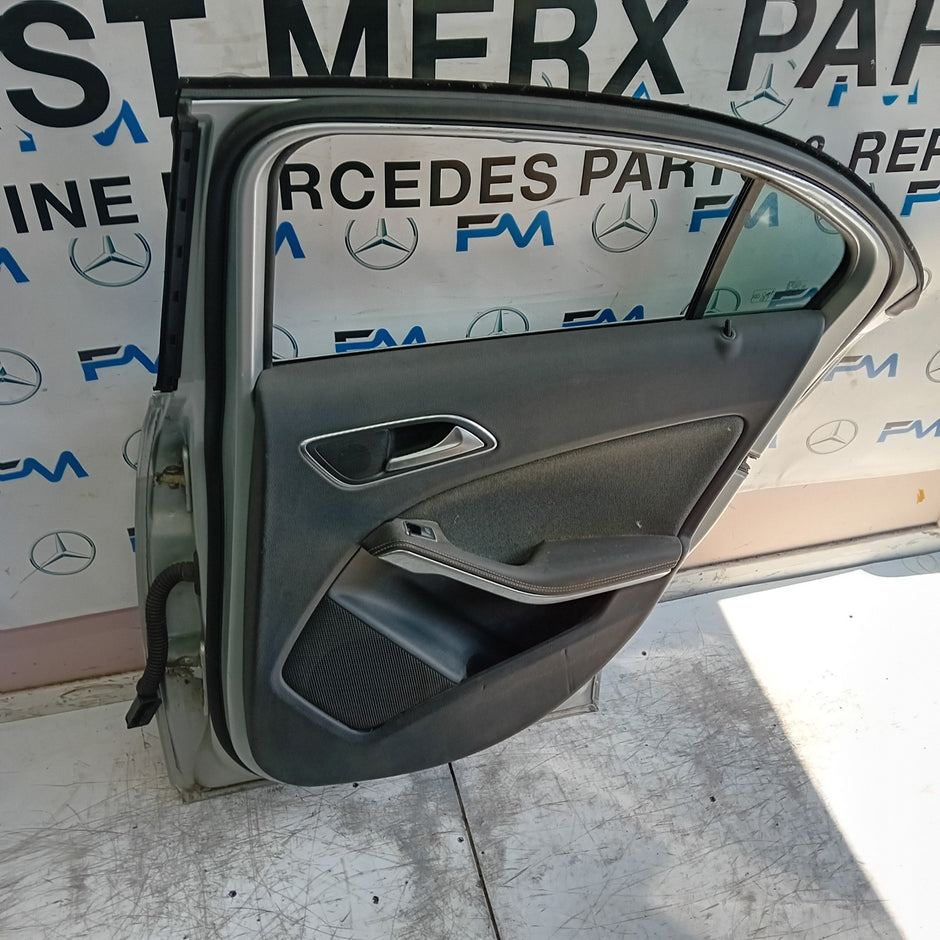 MERCEDES BENZ  A-CLASS W176 DRIVER REAR DOOR OSR 2012 SILVER COMPLETE FMD488