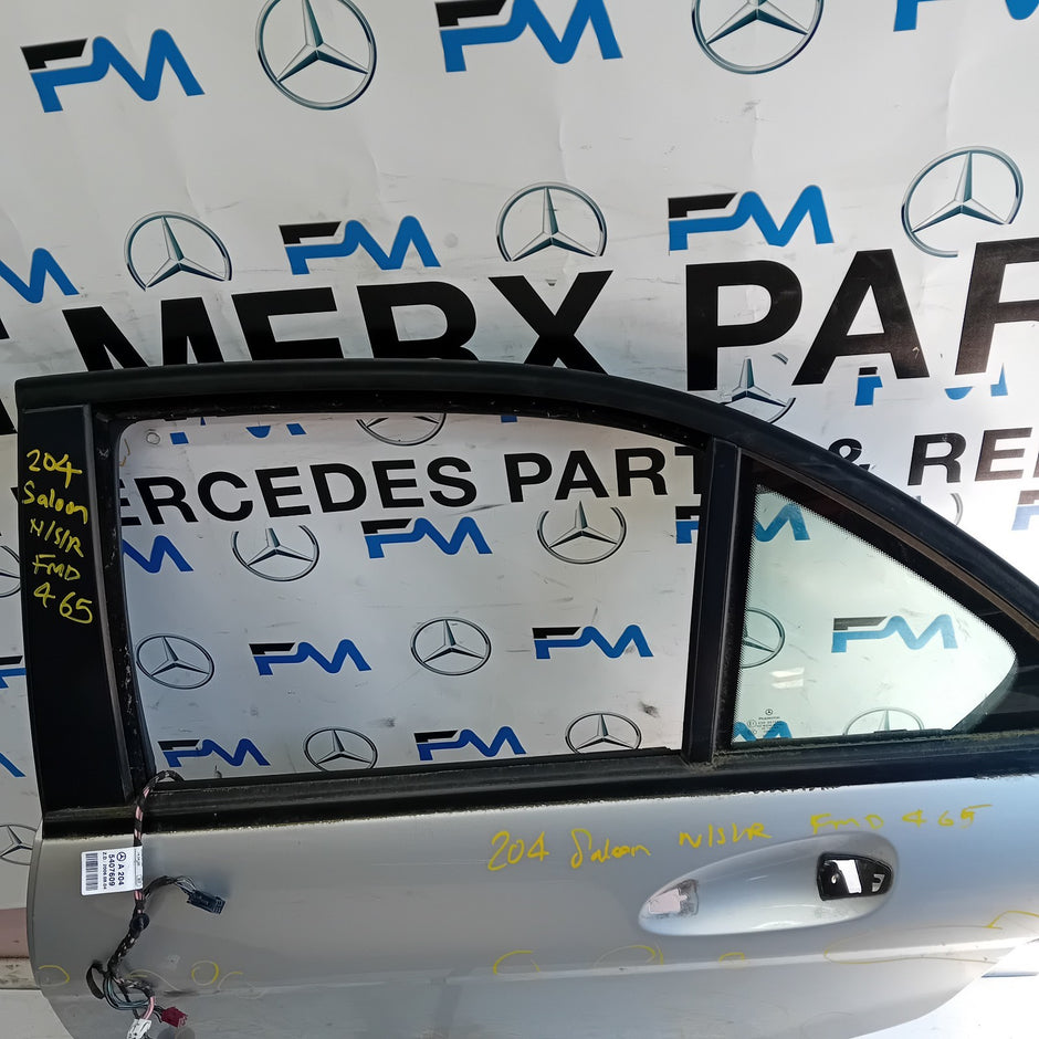 MERCEDES BENZ C-CLASS W204 PASSENGER REAR DOOR NSR SILVER 2008-14 FMD465