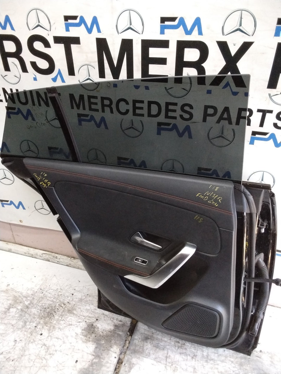MERCEDES CLA C118 PASSENGER REAR DOOR NSR BLACK 2019 ONWARDS COMPLETE FMD604