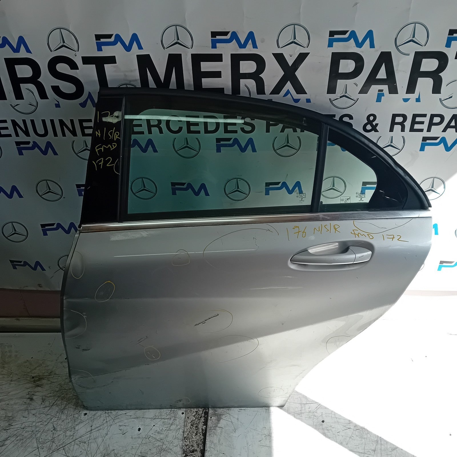 MERCEDES A-CLASS W176 PASSENGER REAR DOOR NSR SILVER 2012-18 COMPLETE FMD172
