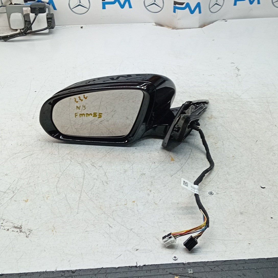 MERCEDES S-CLASS W222 PASSENGER WING MIRROR NS BLACK A2228101516 2014 PL FMM55