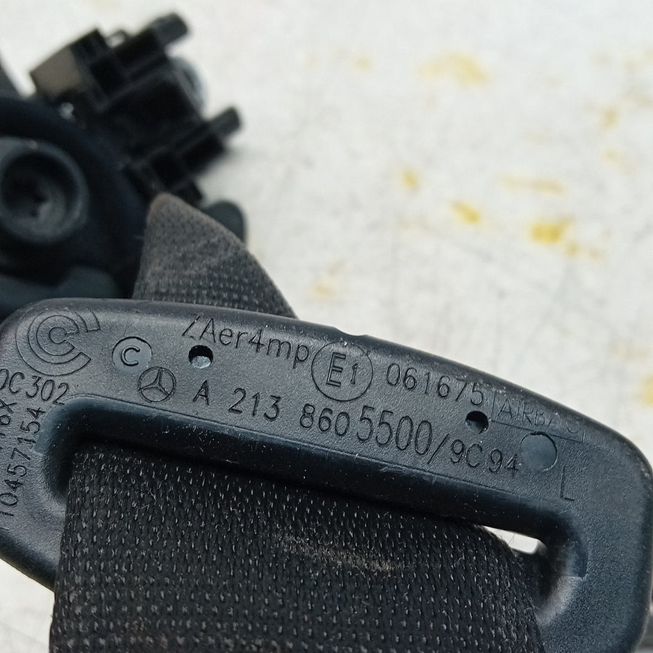MERCEDES E-CLASS W213 REAR PASSENGER SIDE SEAT BELT BLACK A2138605500 FM001382