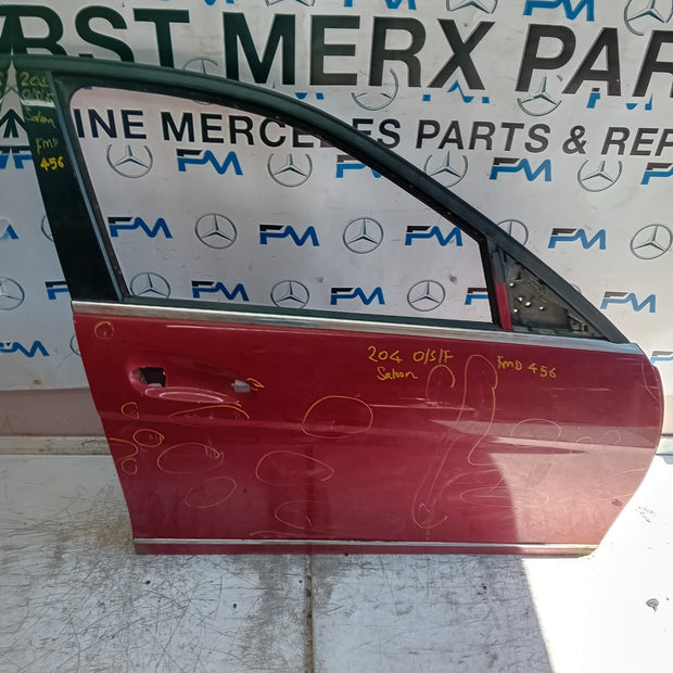 MERCEDES C-CLASS W204 SLN DRIVER FRONT DOOR OSF RED 2008-14 FMD456