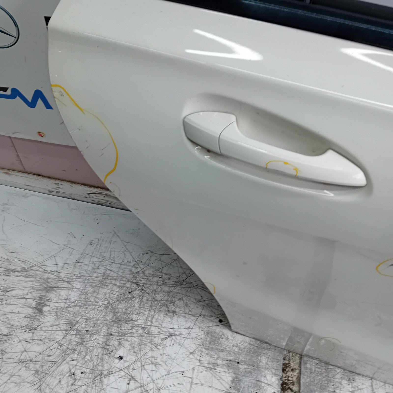 MERCEDES BENZ CLA W117 DRIVER REAR DOOR OSR 2013-19 WHITE COMPLETE FMD411