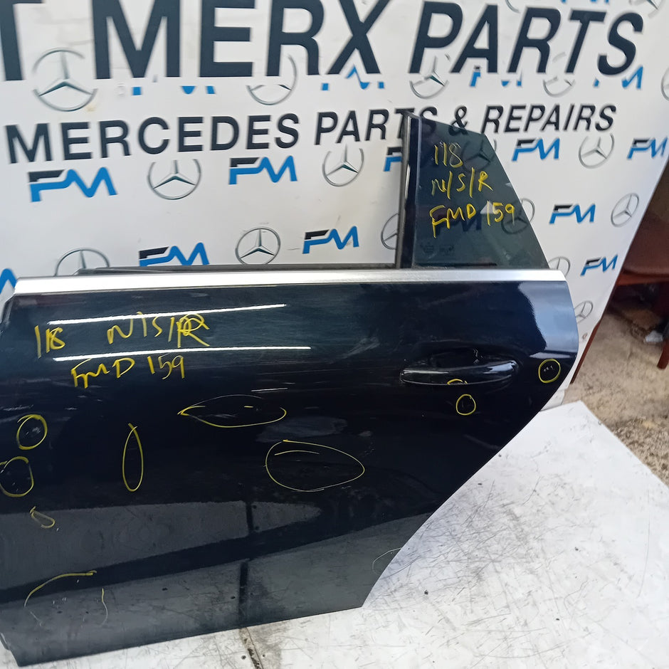 MERCEDES CLA W118 PASSENGER REAR DOOR N/S/R BLACK 2019 ONWARDS COMPLETE FMD159