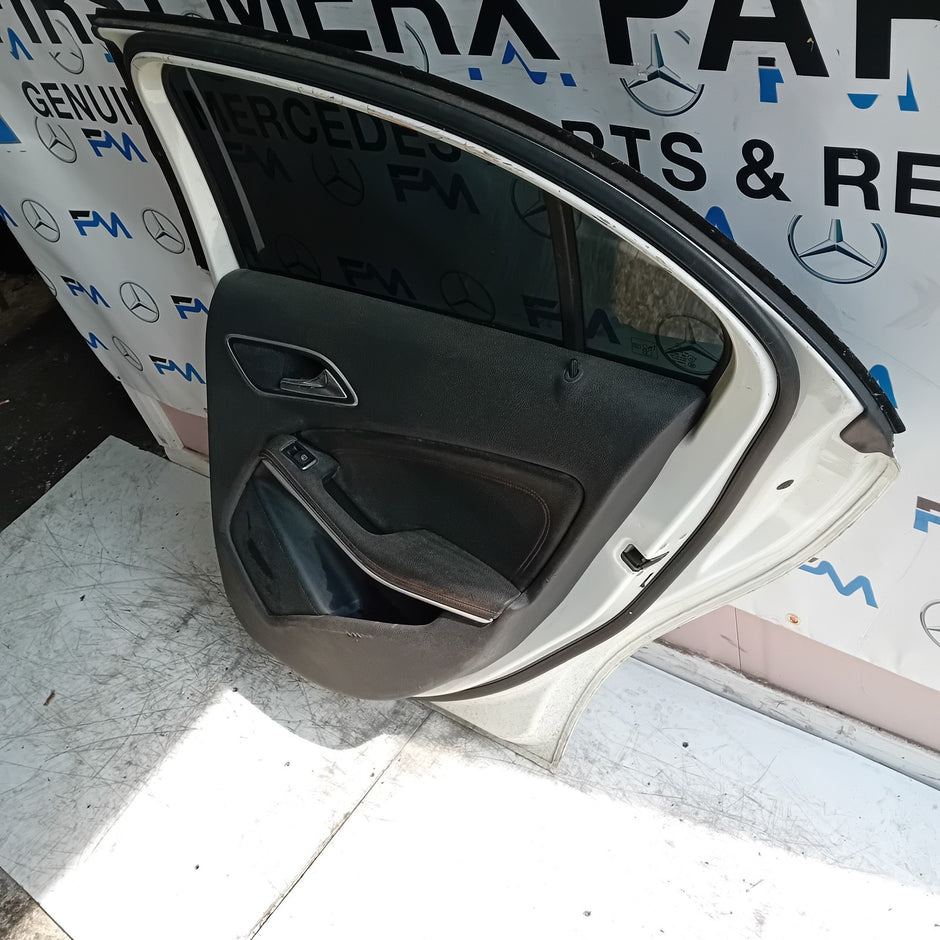 MERCEDES A-CLASS W176 SLN DRIVER REAR DOOR OSR 2012-18 WHITE COMPLETE FMD275