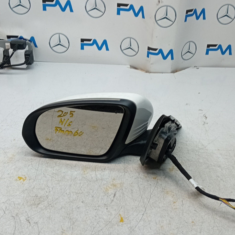MERCEDES C-CLASS W205 PASSENGER WING MIRROR NS WHITE 2014 PL A2058101916 FMM60