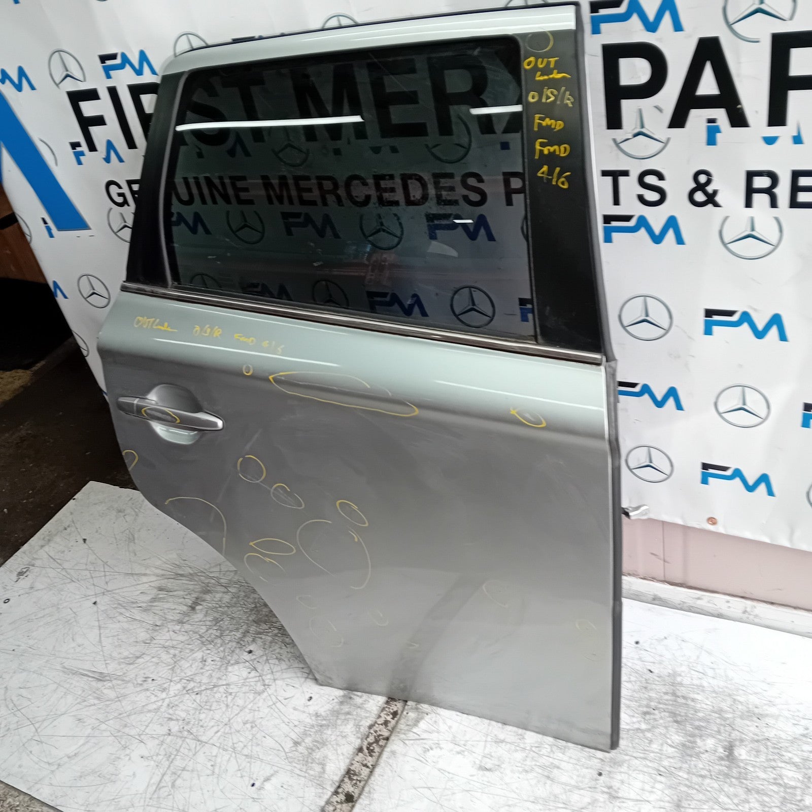 MITSUBISHI OUTLANDER MK3 DRIVER SIDE REAR DOOR OSR 2013 SILVER FMD416