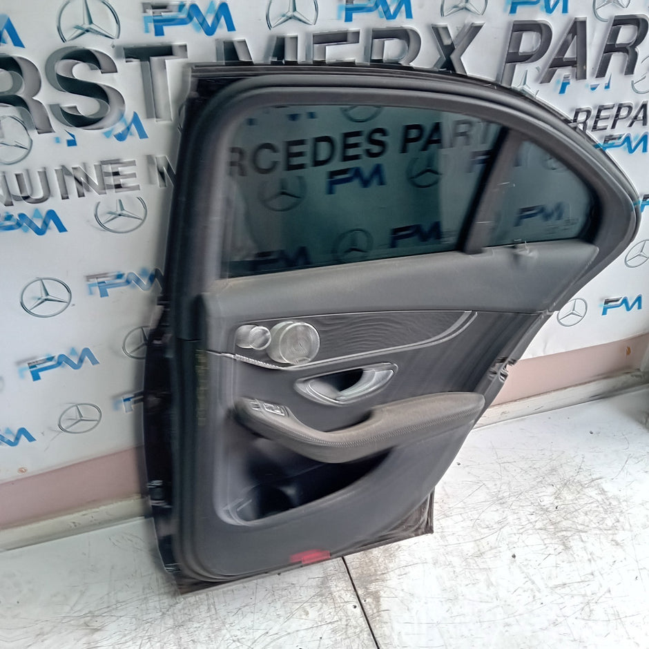 MERCEDES C-CLASS W205 SALOON DRIVER REAR DOOR OSR BLACK 2014 ON COMPLETE FMD194