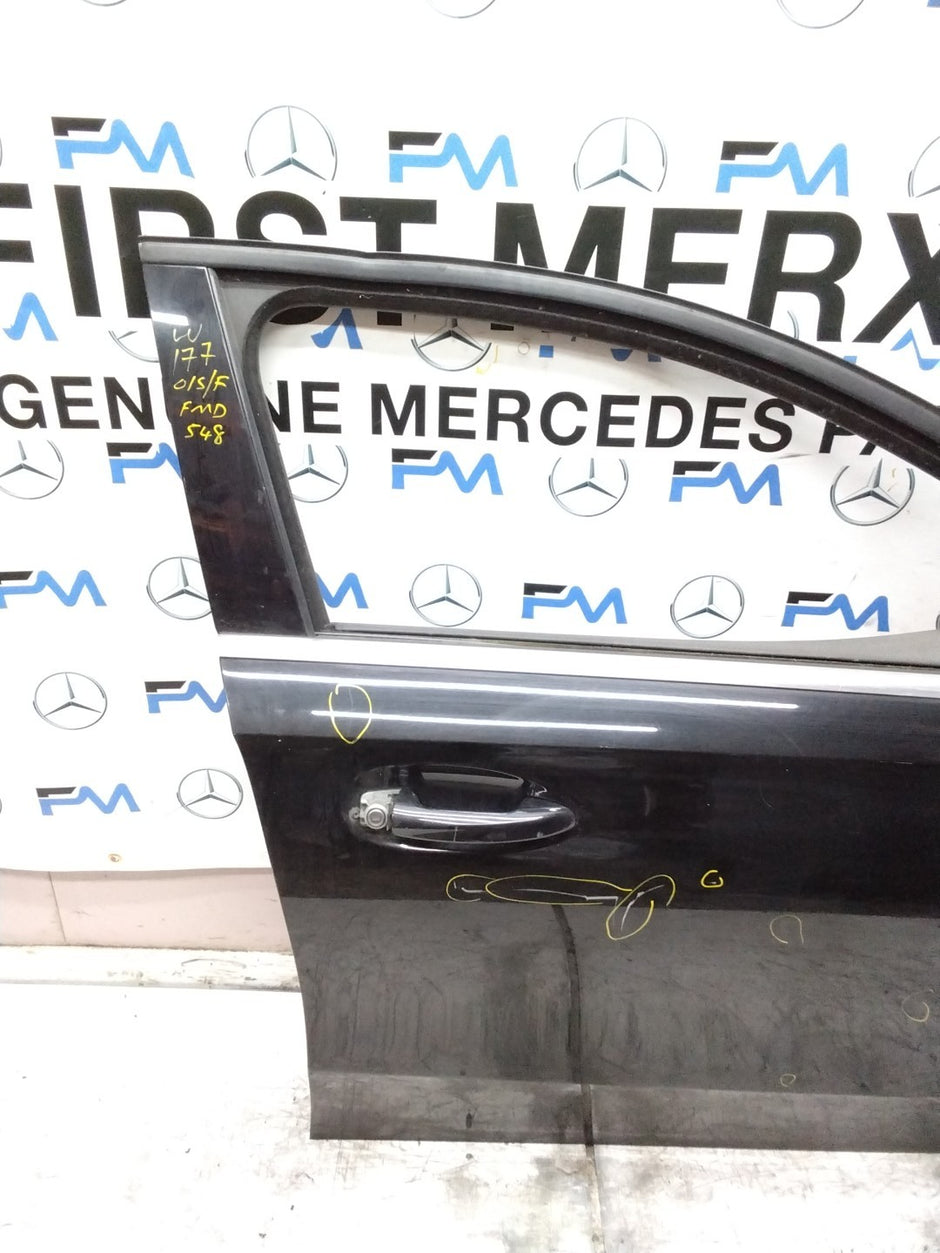 MERCEDES BENZ  A-CLASS W177  DRIVER FRONT DOOR OSF BLACK 2018-22 FMD548