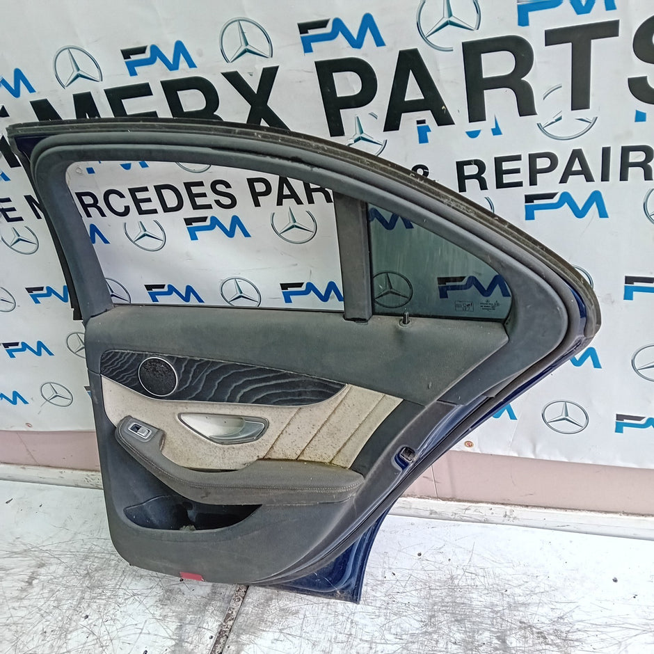 MERCEDES C-CLASS W205 DRIVER REAR DOOR NSR 2014 ON BLUE COMPLETE FMD384