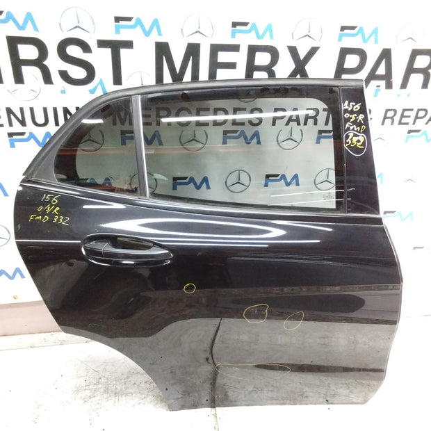 MERCEDES BENZ GLA X156 DRIVER REAR DOOR OSR BLACK 2014-16 COMPLETE FMD332