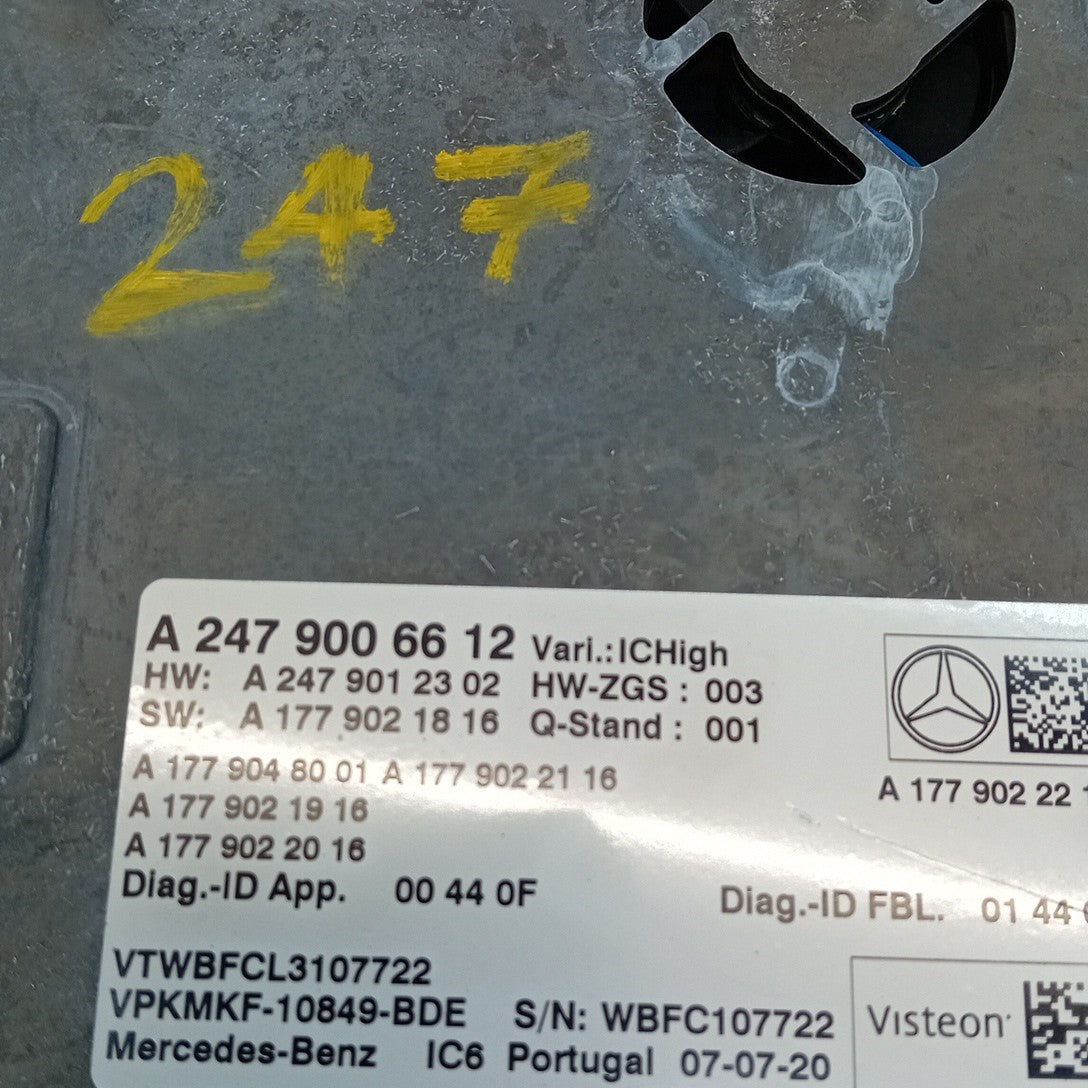 MERCEDES B-CLASS W247 INSTRUMENT CLUSTER CONTROL MODULE A2479006612 FM001339