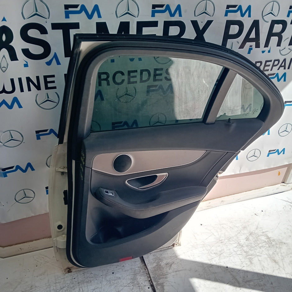 MERCEDES C-CLASS W205 COUP DRIVER REAR DOOR O/S/R WHITE 2014 ON COMPLETE FMD170