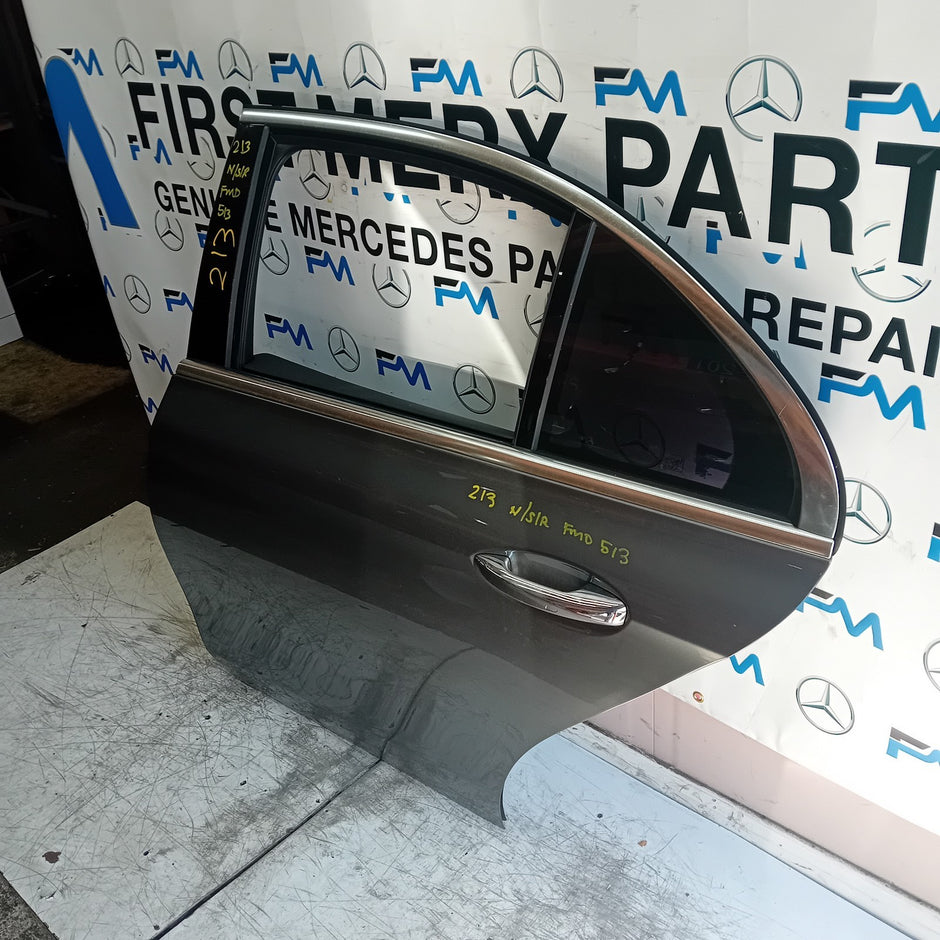MERCEDES E-CLASS W213 PASSENGER REAR DOOR NSR 2016 ON GREY COMPLETE  FMD513