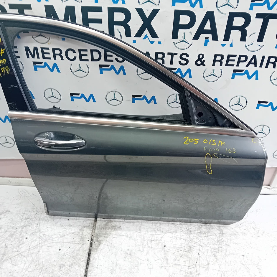 MERCEDES C-CLASS W205 DRIVER FRONT DOOR O/S/F GREY 2014 ONWARDS COMPLETE FMD158