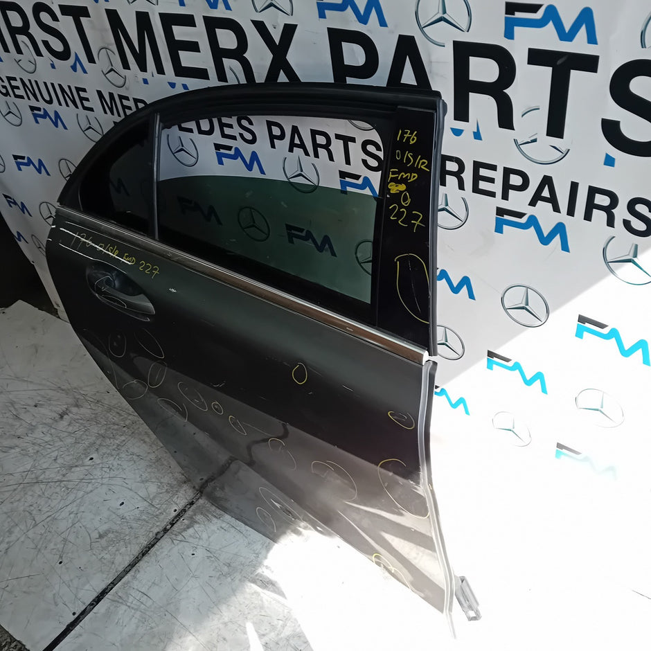 MERCEDES BENZ A-CLASS W176 DRIVER REAR DOOR OSR GREY 2012-18 COMPLETE FMD227