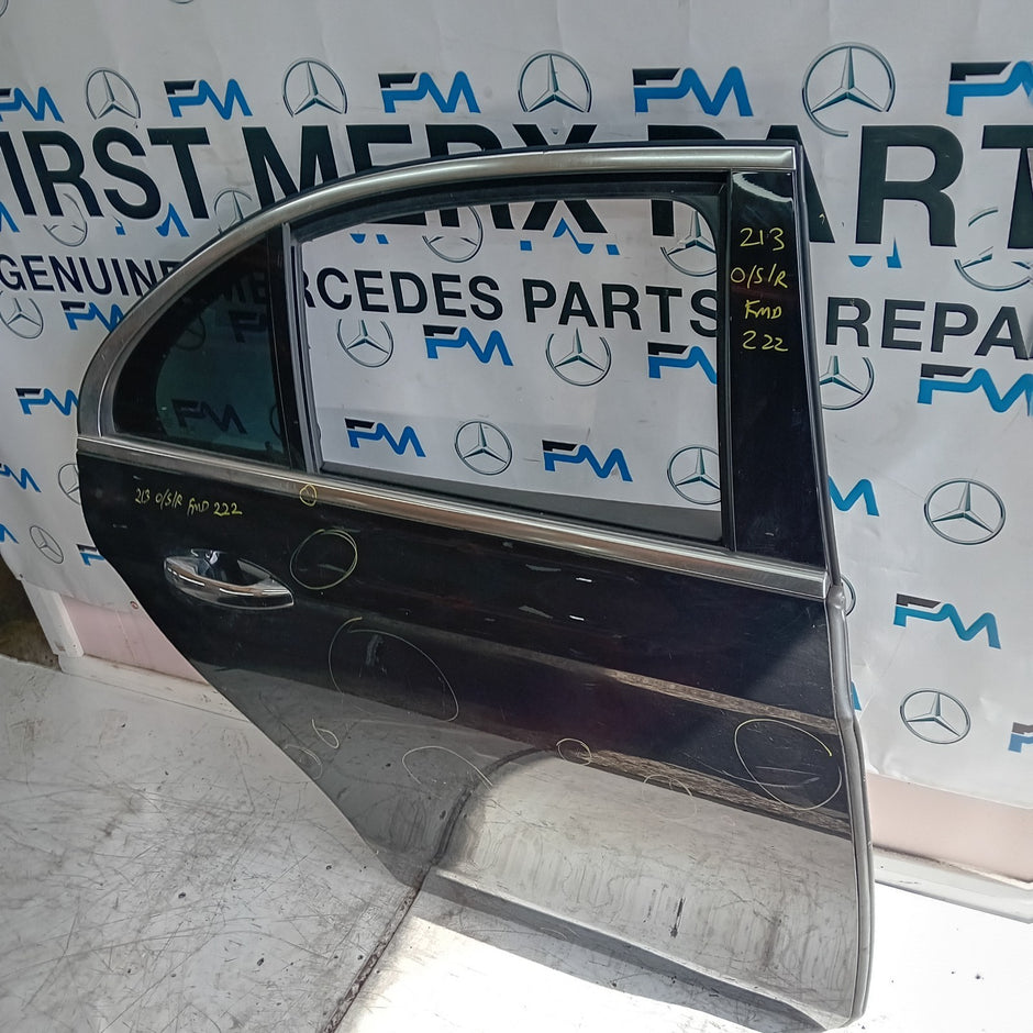 MERCEDES E-CLASS W213 SALOON DRIVER REAR DOOR OSR BLACK 2016 ON COMPLETE FMD222