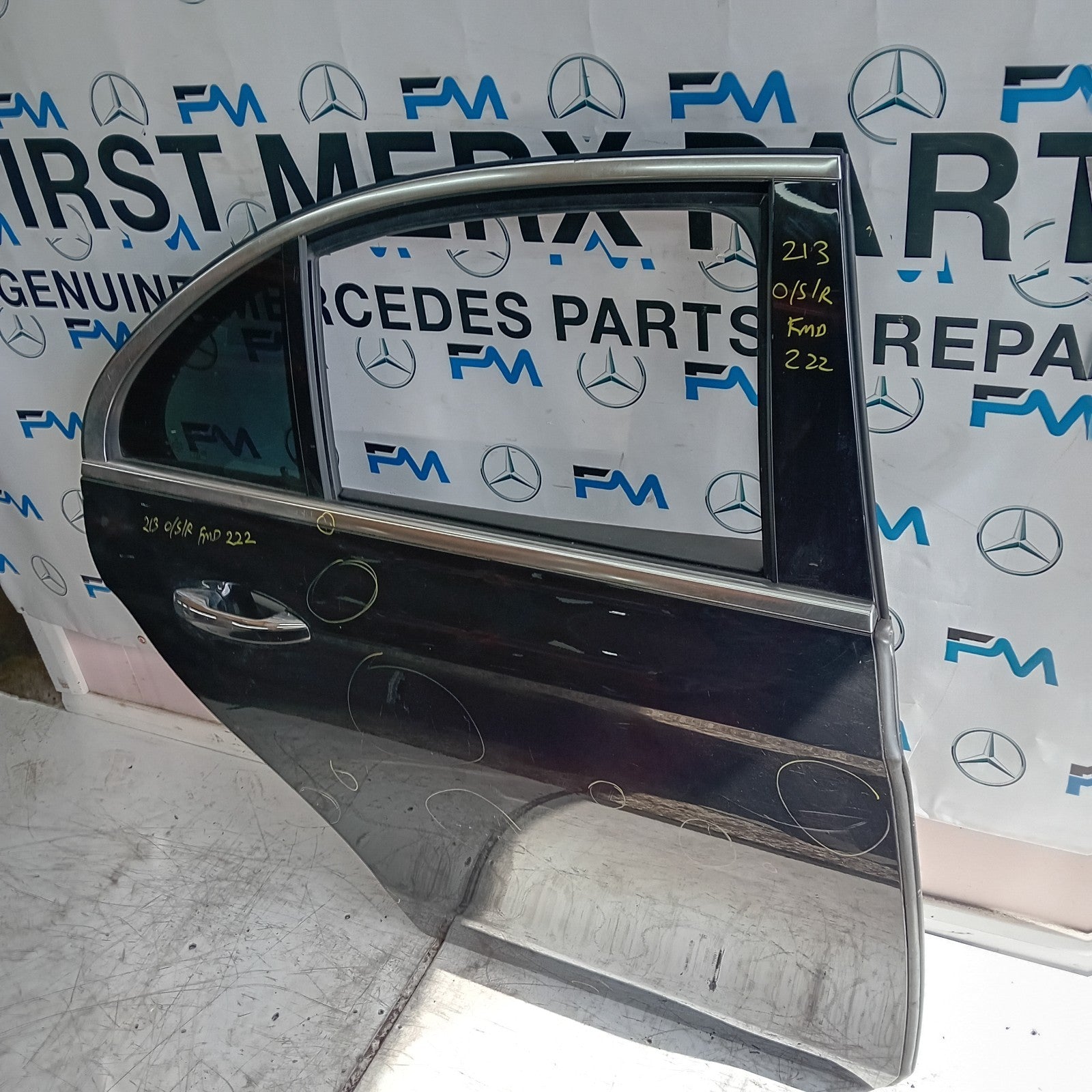 MERCEDES E-CLASS W213 SALOON DRIVER REAR DOOR OSR BLACK 2016 ON COMPLETE FMD222