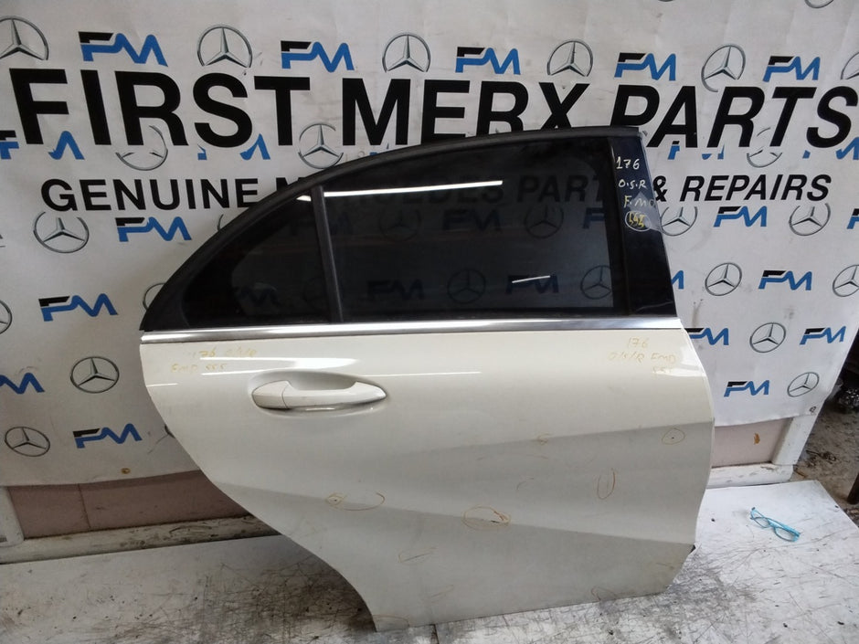 MERCEDES BENZ  A-CLASS W176  DRIVER REAR DOOR OSR WHITE 2012-2018 FMD555