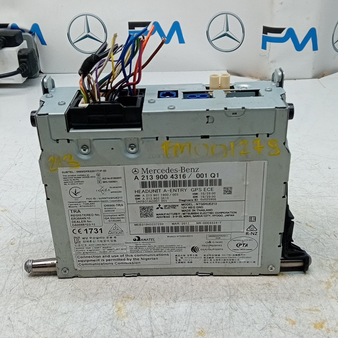 MERCEDES BENZ E CLASS  W213 SAT NAV SYSTEM HEADUNIT A2139004316 FM001278