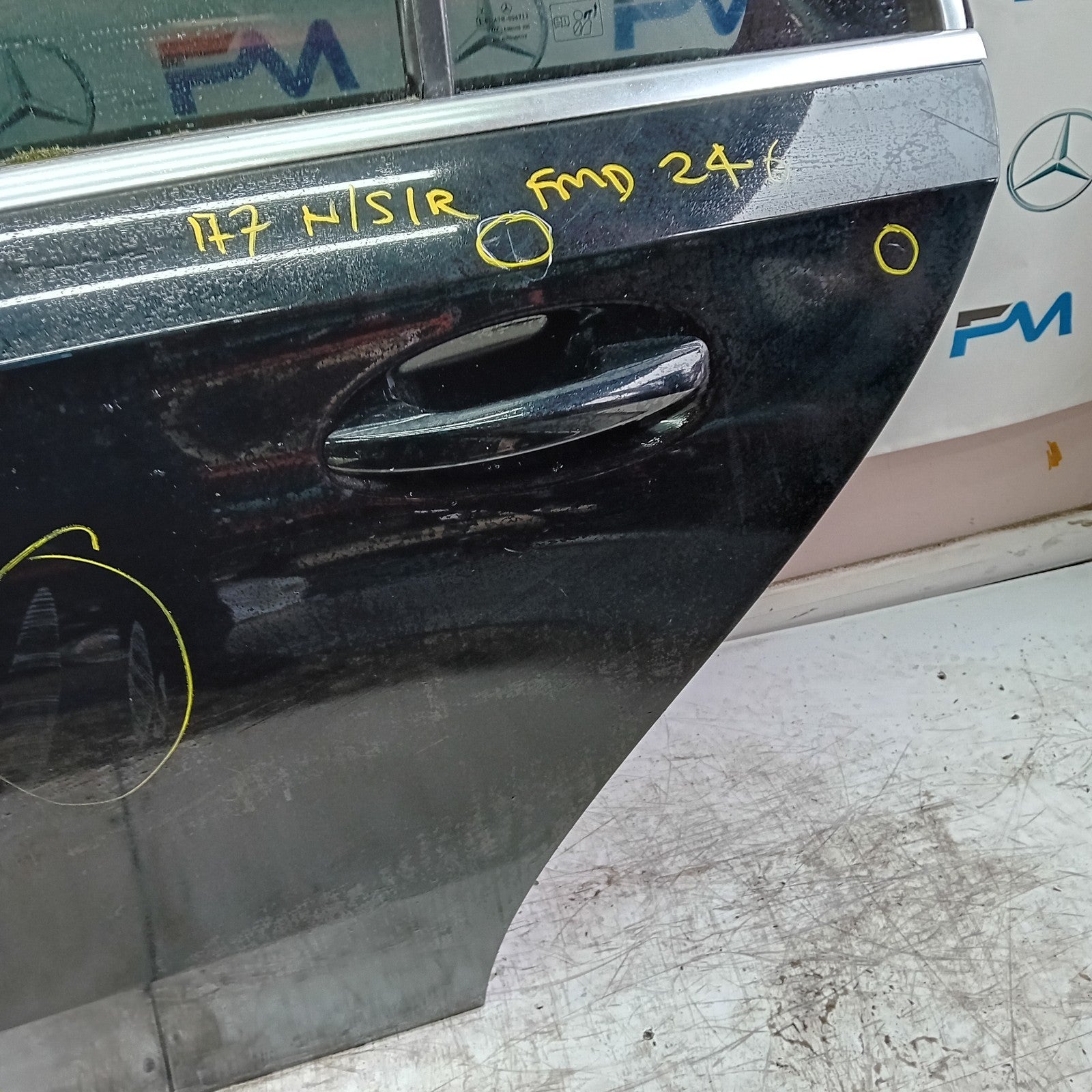 MERCEDES A-CLASS W177 PASSENGER REAR DOOR NSR BLACK 2018 ON COMPLETE FMD246