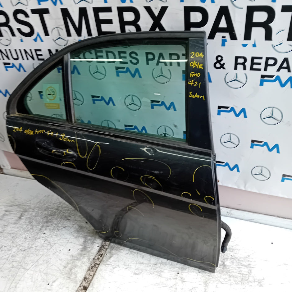 MERCEDES C-CLASS W204 SLN DRIVER REAR DOOR OSR BLACK 2008-14 COMPLETE FMD421